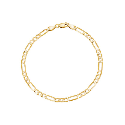 Massete men's 14k gold Figaro bracelet, view 3