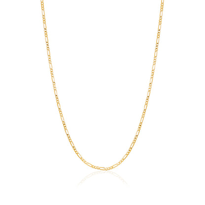 Massete 14k gold Figaro chain, 2mm, 18 inch, view 8