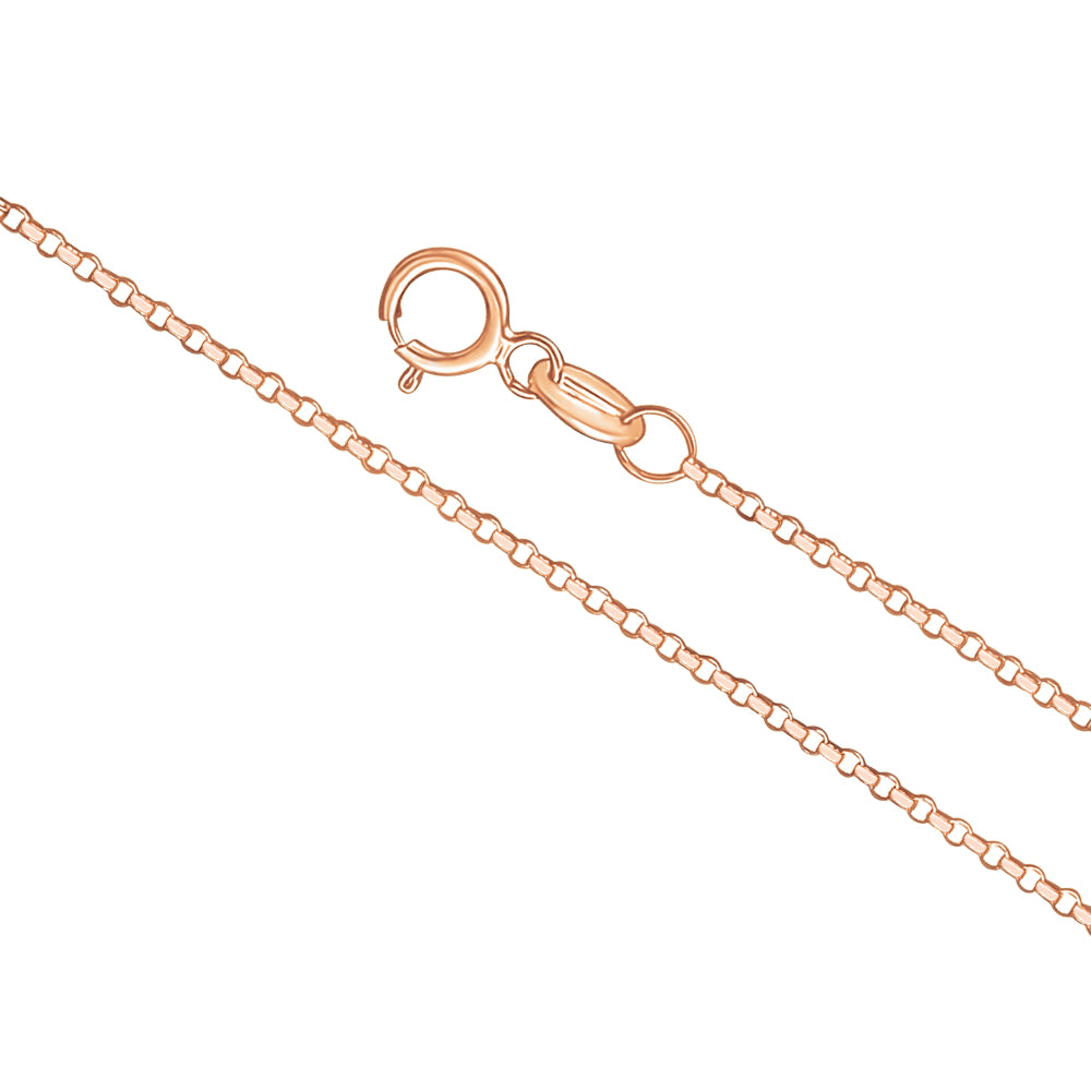 Massete 14k gold rolo chain, 1mm, in rose gold, view 6