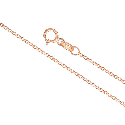 Massete 14k gold rolo chain, 1mm, in rose gold, view 6
