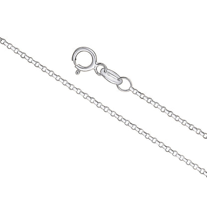 Massete 14k gold rolo chain, 1mm, in white gold, view 5
