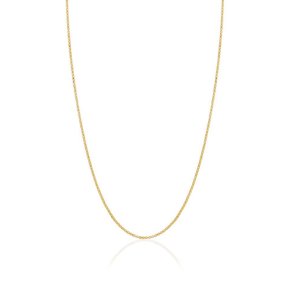 Massete 14k gold rolo chain, 1mm, view 8
