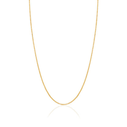 Massete 14k gold rolo chain, 1mm, view 8