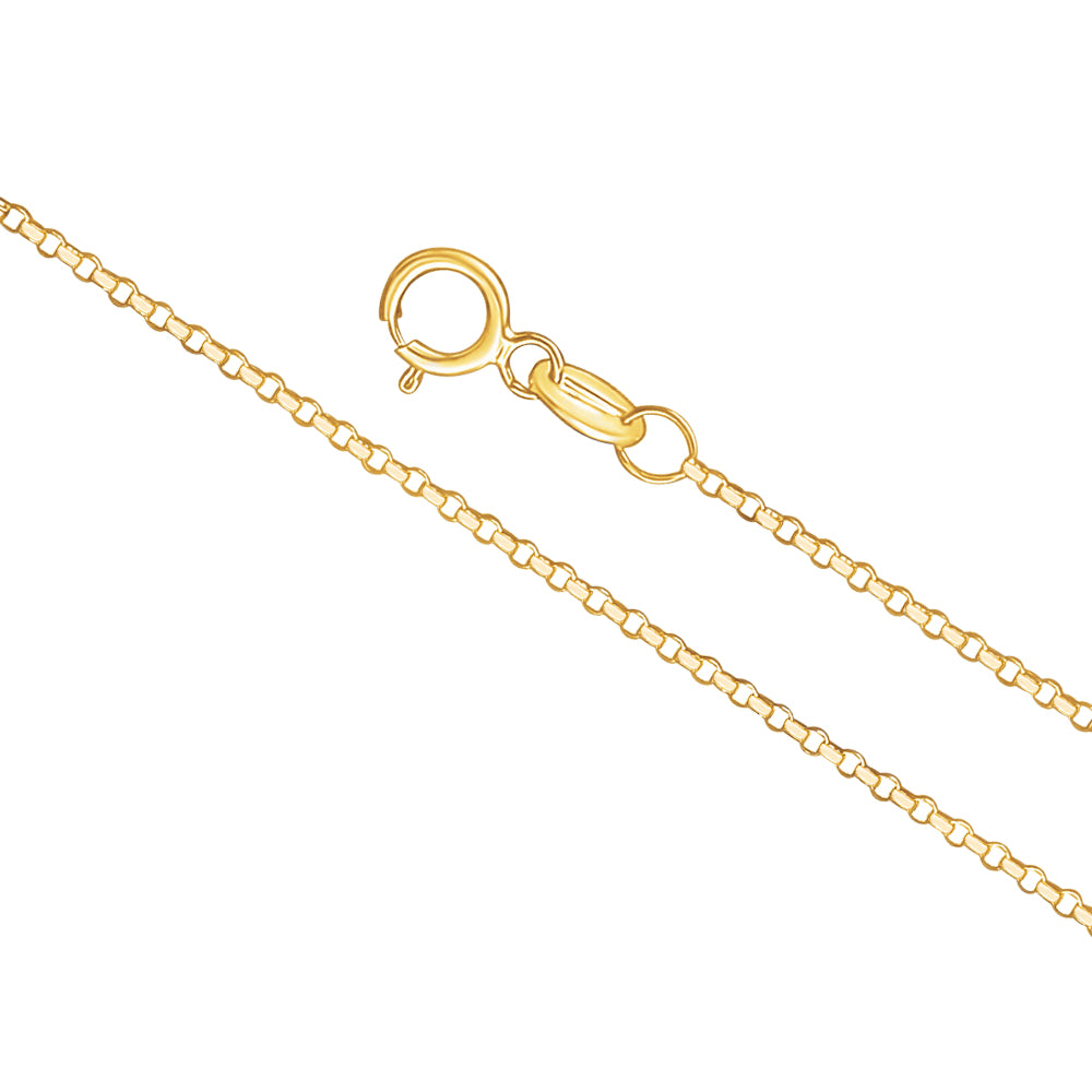 14k gold diamond cut rolo chain necklace, 1mm, 16 inch, by Massete