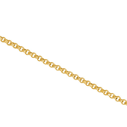 14K Solid Yellow Gold Rolo Link Chain Necklace Diamond Cut for Women and Girls Made in Italy - Width 1.5mm Length 16" by Massete