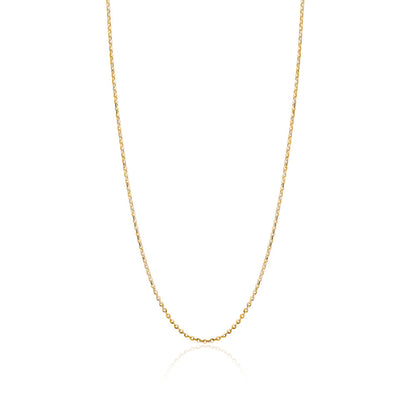 14K Solid Yellow Gold Flat Rolo Chain Necklace for Women and Girls Made in Italy - Width 1.5mm Length 16" by Massete