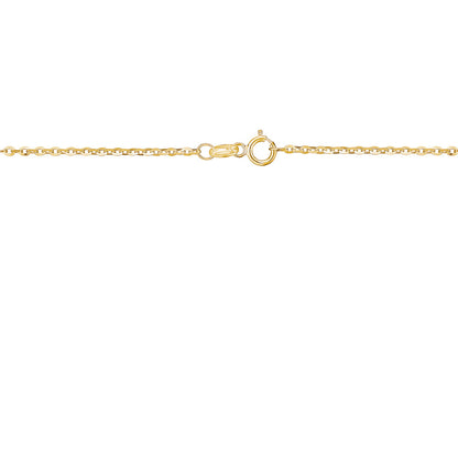 14K Solid Yellow Gold Flat Rolo Chain Necklace for Women and Girls Made in Italy - Width 1.5mm Length 16" by Massete