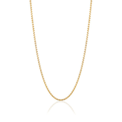 14K Solid Yellow Gold Flat Mariner Chain Necklace for Women and Girls Made in Italy - Width 2mm Length 18" by Massete