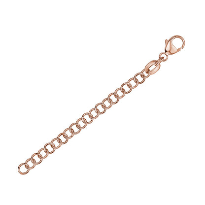 Chain Extender for Necklace Sterling Silver Rolo Width 3.6mm Length 2" by Massete