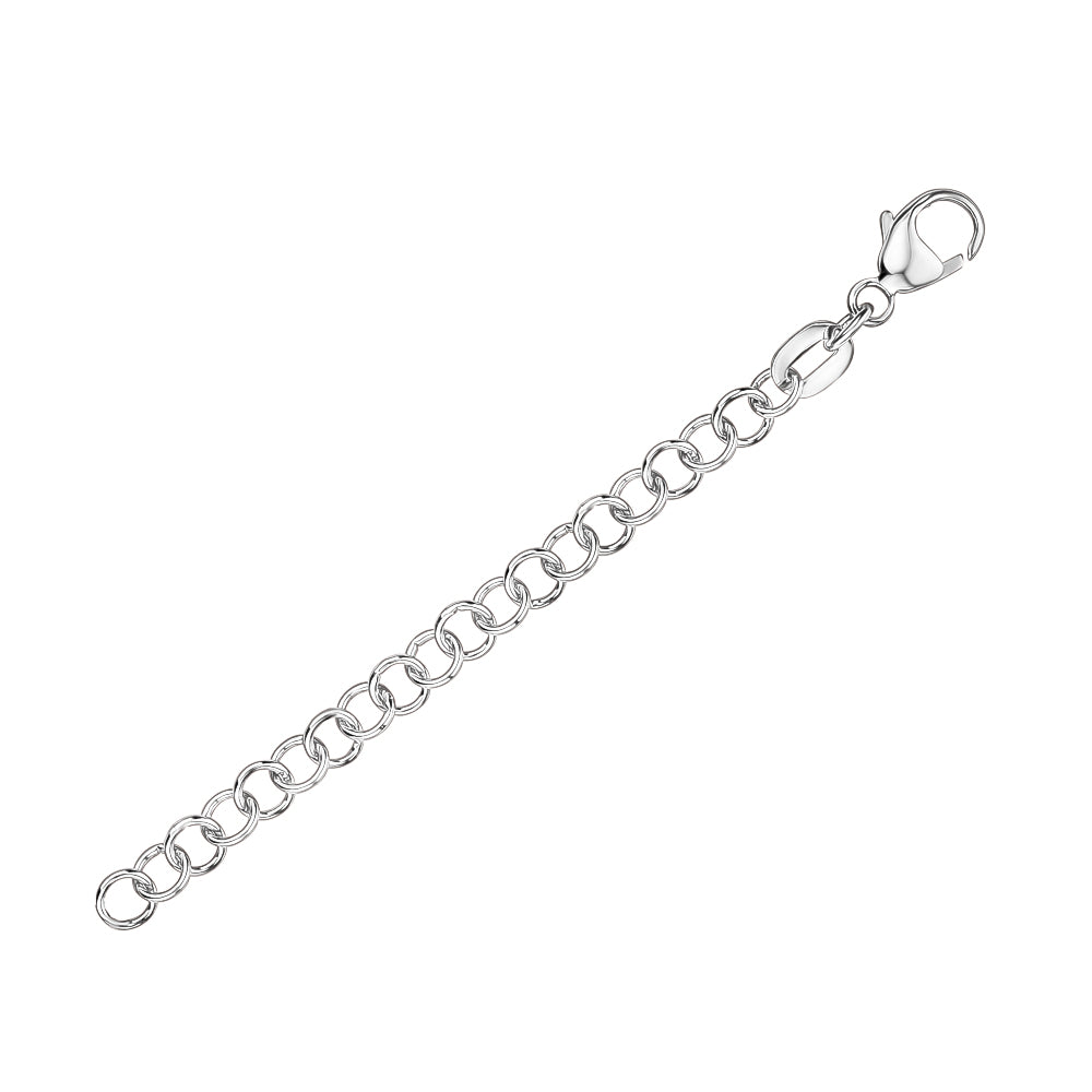 Chain Extender for Necklace Sterling Silver Rolo Width 3.6mm Length 2" by Massete