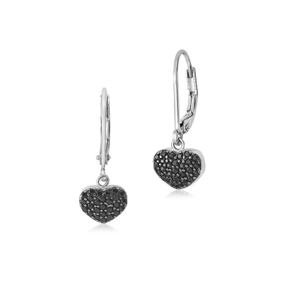 MASSETE Sterling Silver 925 Pave CZ Simulated Diamond Leverback Earrings Dangle by Massete