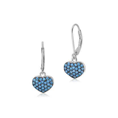 MASSETE Sterling Silver 925 Pave CZ Simulated Diamond Leverback Earrings Dangle by Massete