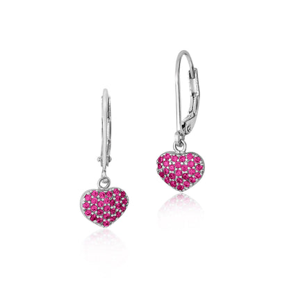 MASSETE Sterling Silver 925 Pave CZ Simulated Diamond Leverback Earrings Dangle by Massete