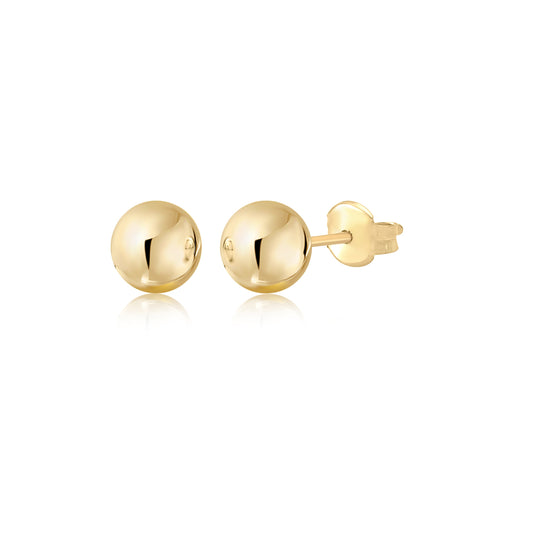 Gold Ball Stud Earrings for Women and Girls by Massete