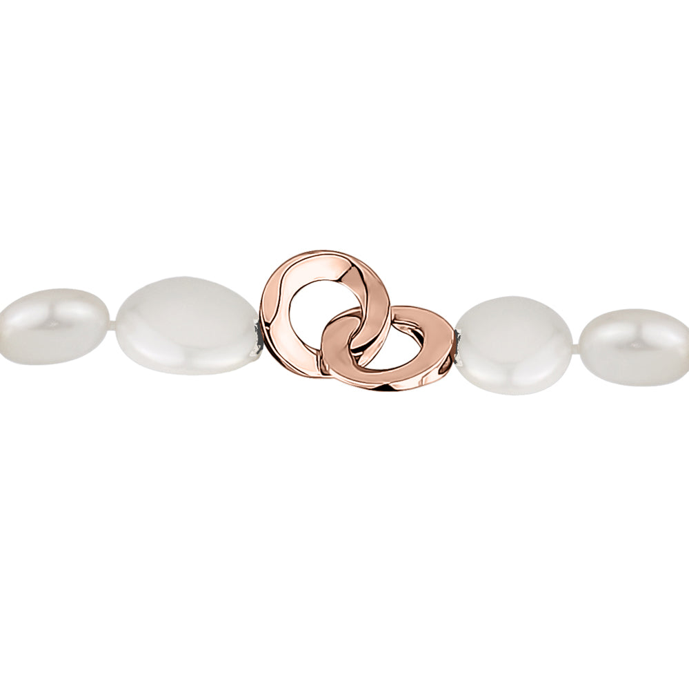 MASSETE White Coin Freshwater Cultured Pearl Necklace for Women Sterling Silver Clasp Modern 12.5mm 18" by Massete