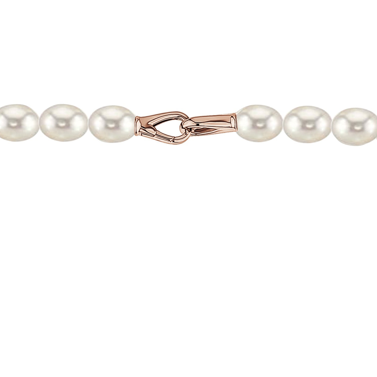 MASSETE White Rice Shape Freshwater Cultured Pearl Necklace for Women Sterling Silver Lobster Clasp Modern 9mm 18" by Massete