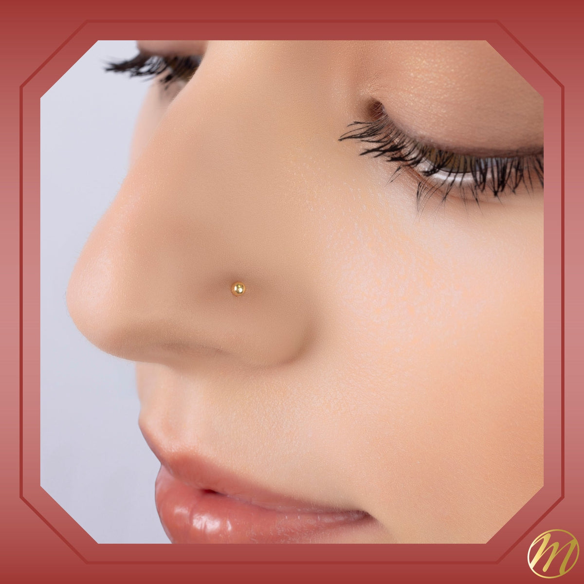 14k Gold Nose Ring Tiny Ball Micro Stud Piercing Body by Massete