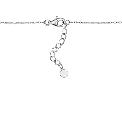 Sterling Silver Necklace Pendant for Girls Ballerina Ballet Dancer with Simulated Diamonds Baguettes 17.5" by Massete