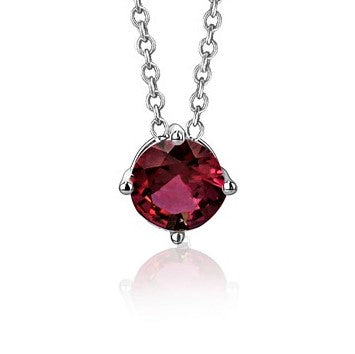 Sterling Silver Floating Solitaire Necklace Pendant for Girls Simulated Birthstone by Massete