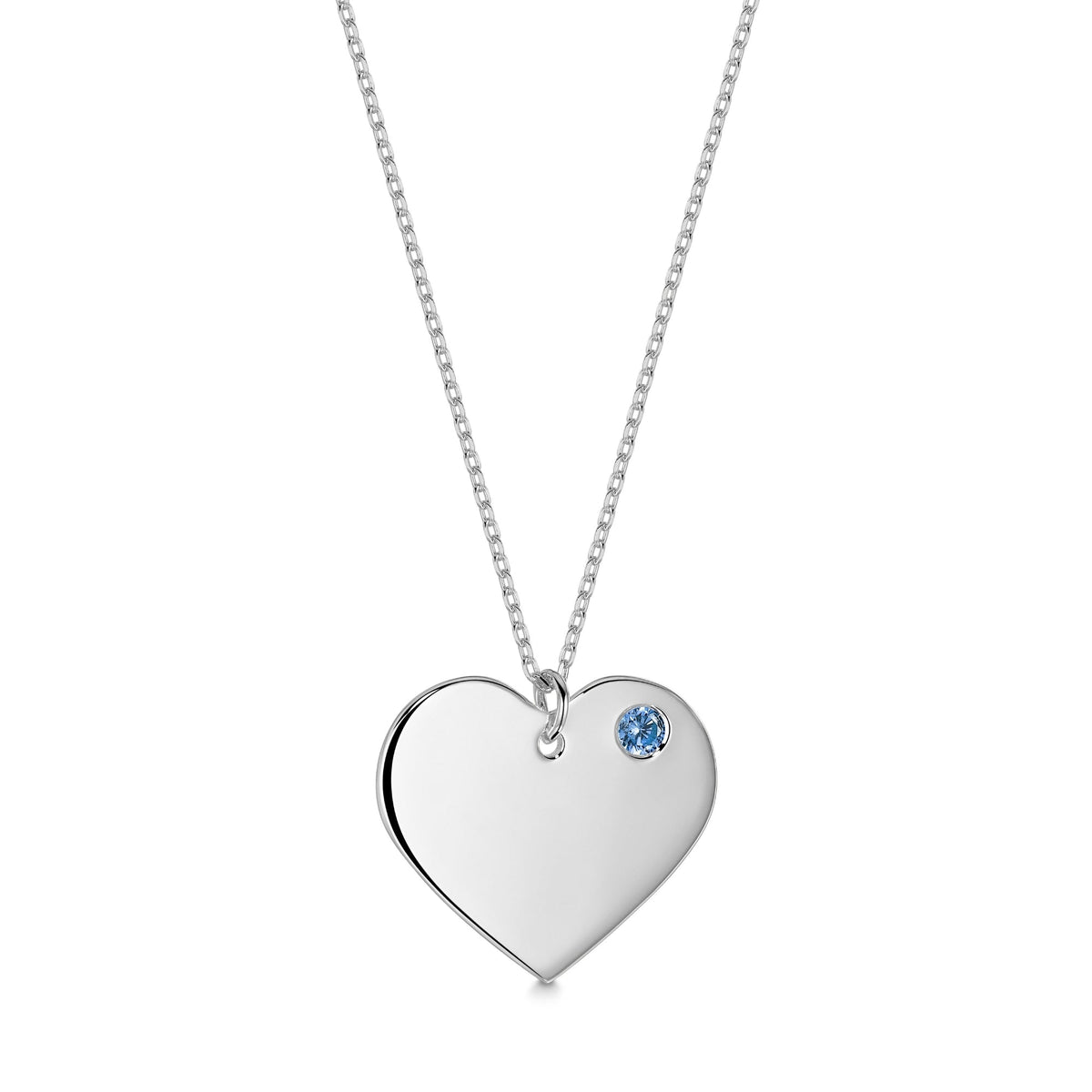 Sterling Silver 925 Personalized Engraved Heart Necklace with Simulated Birthstone Custom Engravable Pendant for Women and Girls by Massete