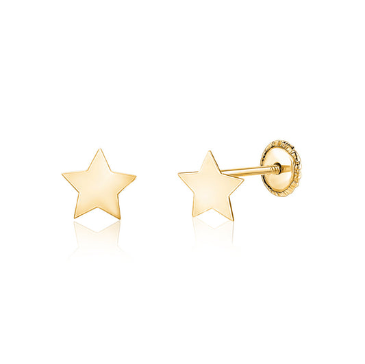 14k yellow gold small star stud earrings by Massete