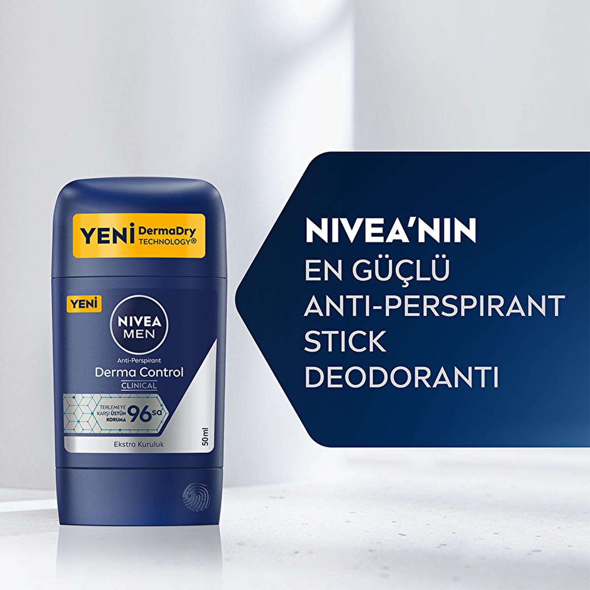 Nivea Derma Control Clinical Men's Deodorant Stick - Long Lasting Sweat Protection, Anti-Perspirant, 1.69 fl oz by Beauty Care Bag