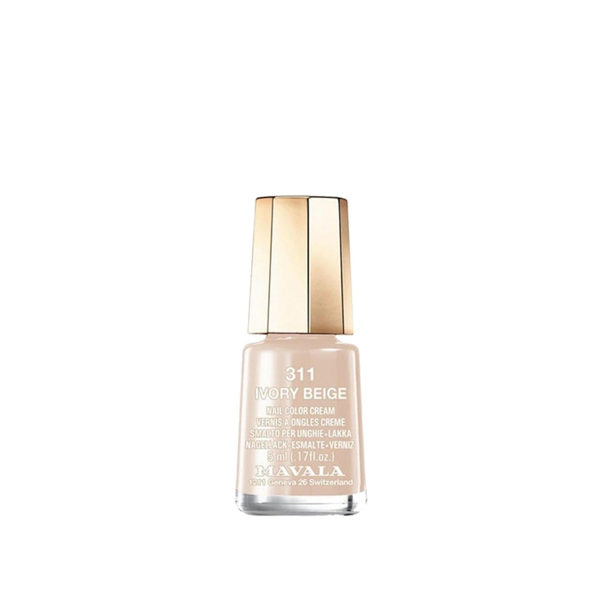 Mavala Mini Color Nail Polish - Ivory Beige 5ml - Portable & Travel-Friendly Cosmetic Nail Care by Beauty Care Bag