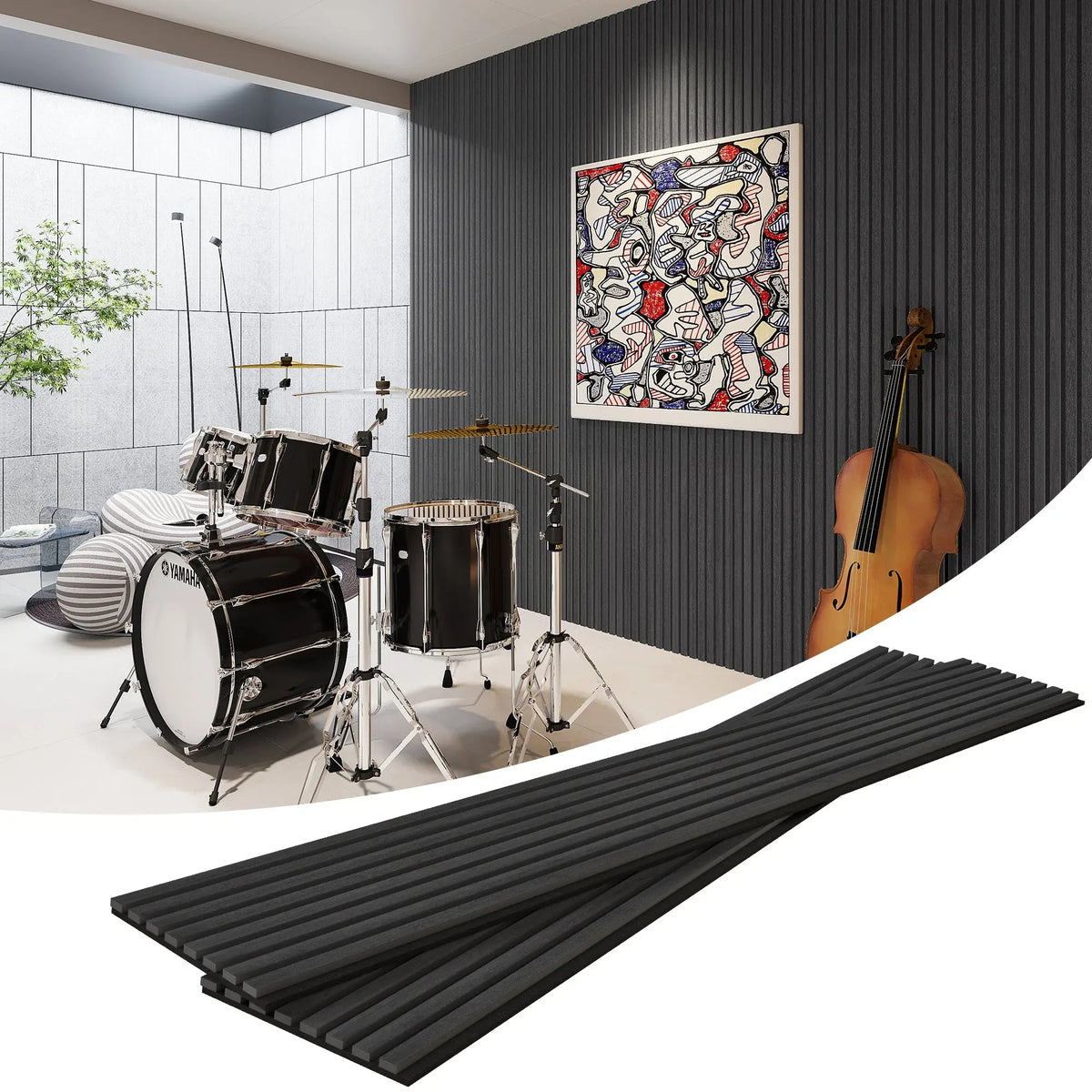 MDF Acoustic Slat Wood Wall Panels by HAUSVITA