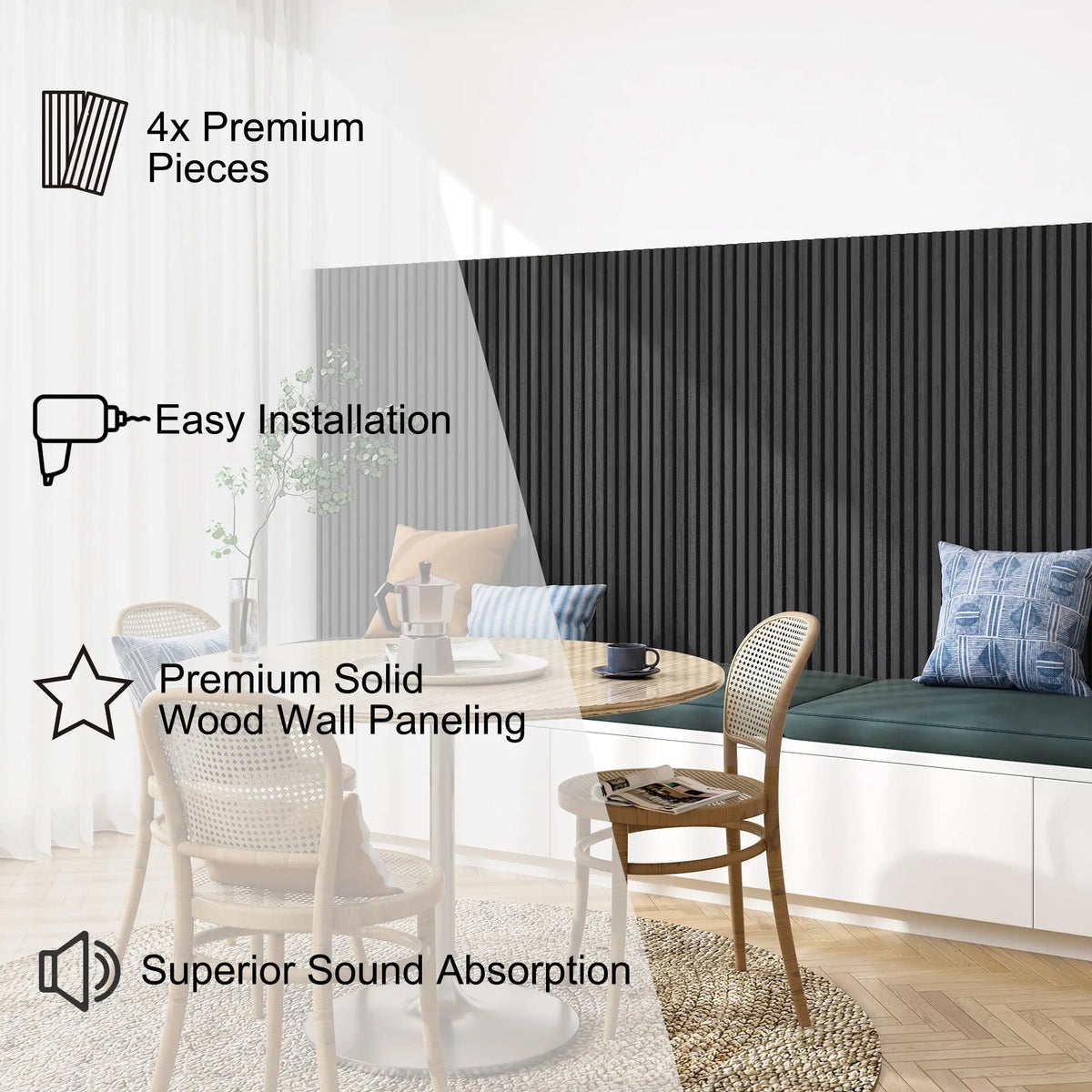 MDF Acoustic Slat Wood Wall Panels by HAUSVITA