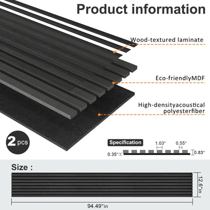MDF Acoustic Slat Wood Wall Panels by HAUSVITA