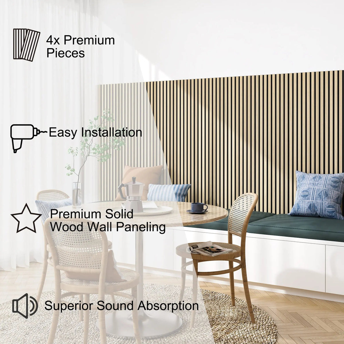 MDF Acoustic Slat Wood Wall Panels by HAUSVITA
