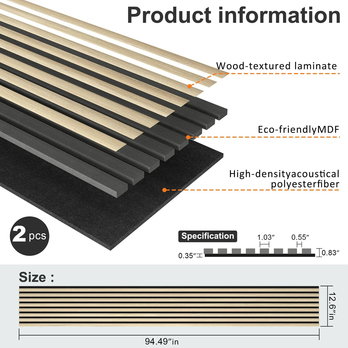 MDF Acoustic Slat Wood Wall Panels by HAUSVITA
