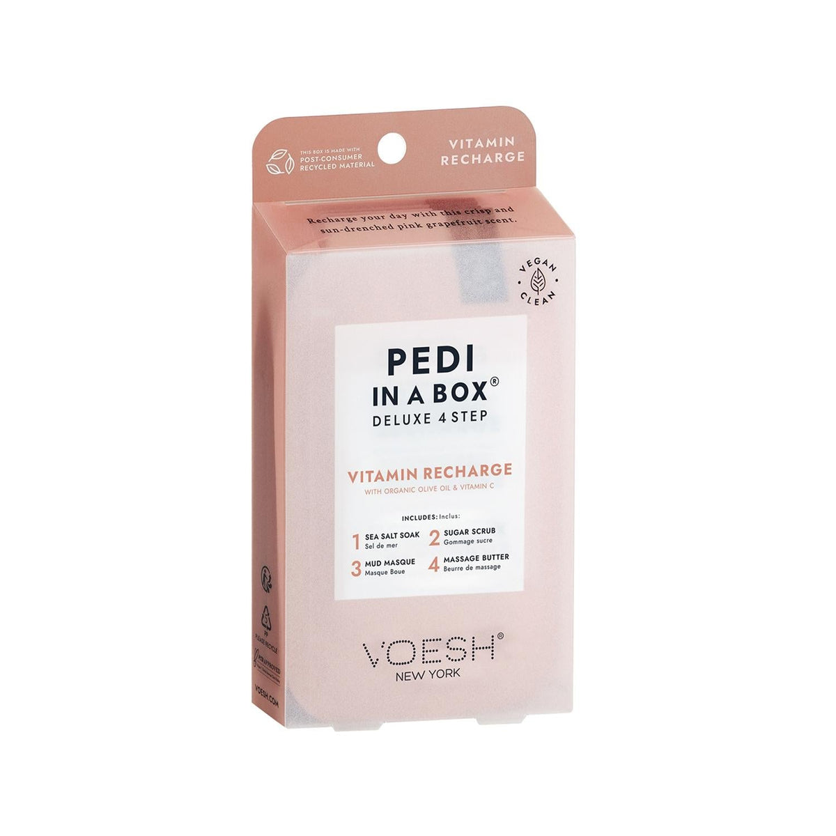 Voesh New York Deluxe Pedicure Kit - 4-Step At-Home Pedicure Set with Vitamin for Professional Results by Beauty Care Bag