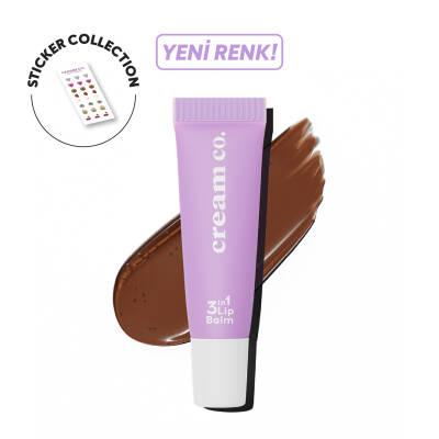 Cream Co. 3 in 1 Lip Balm - Mocha Tinted, Hyaluronic Acid & Ceramide - Moisturizing, Repairing, Vegan by Beauty Care Bag