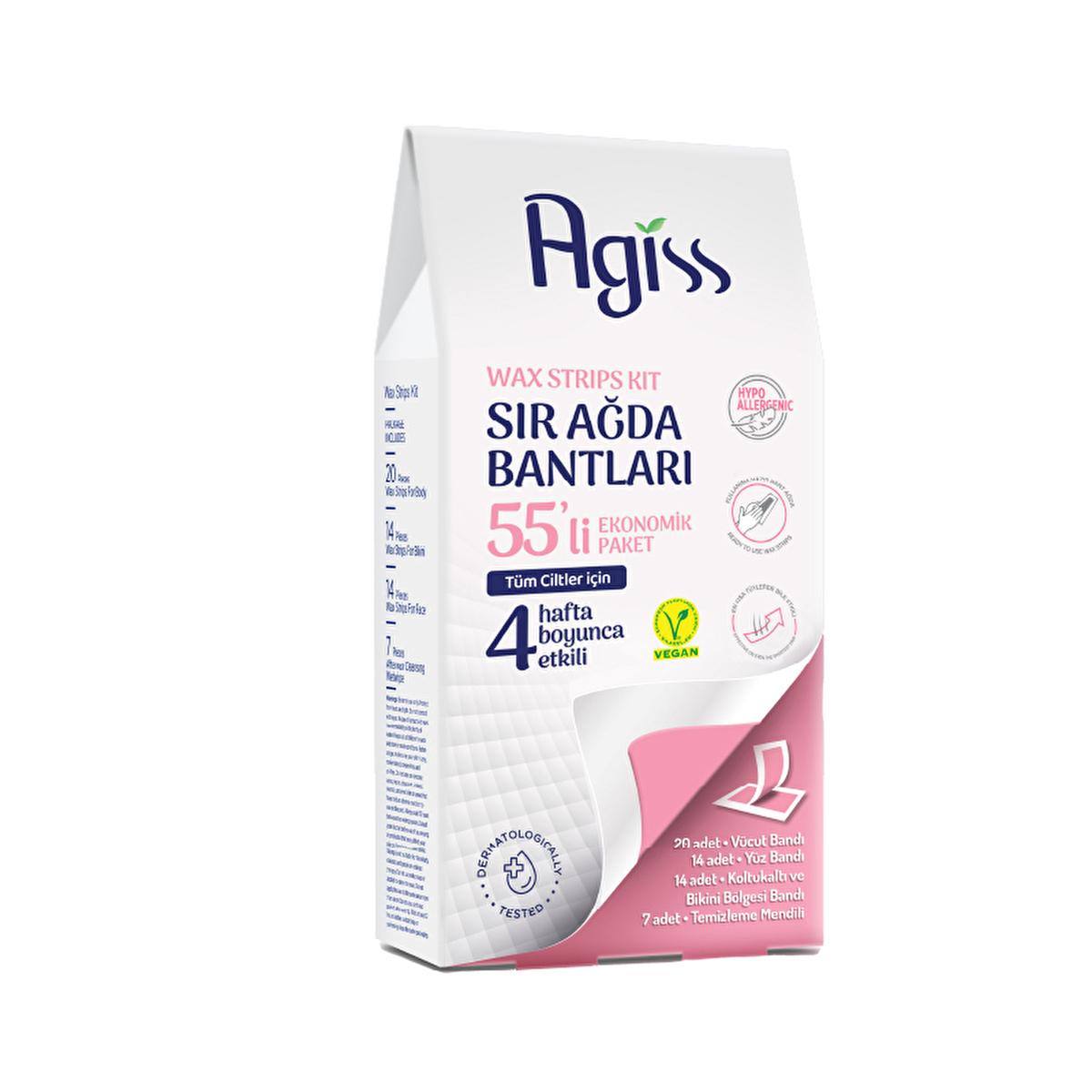 Agiss Wax Strips Economy Pack (55 Count) - For Face, Body, Bikini - Long Lasting Hair Removal, Suitable for All Skin Types by Beauty Care Bag