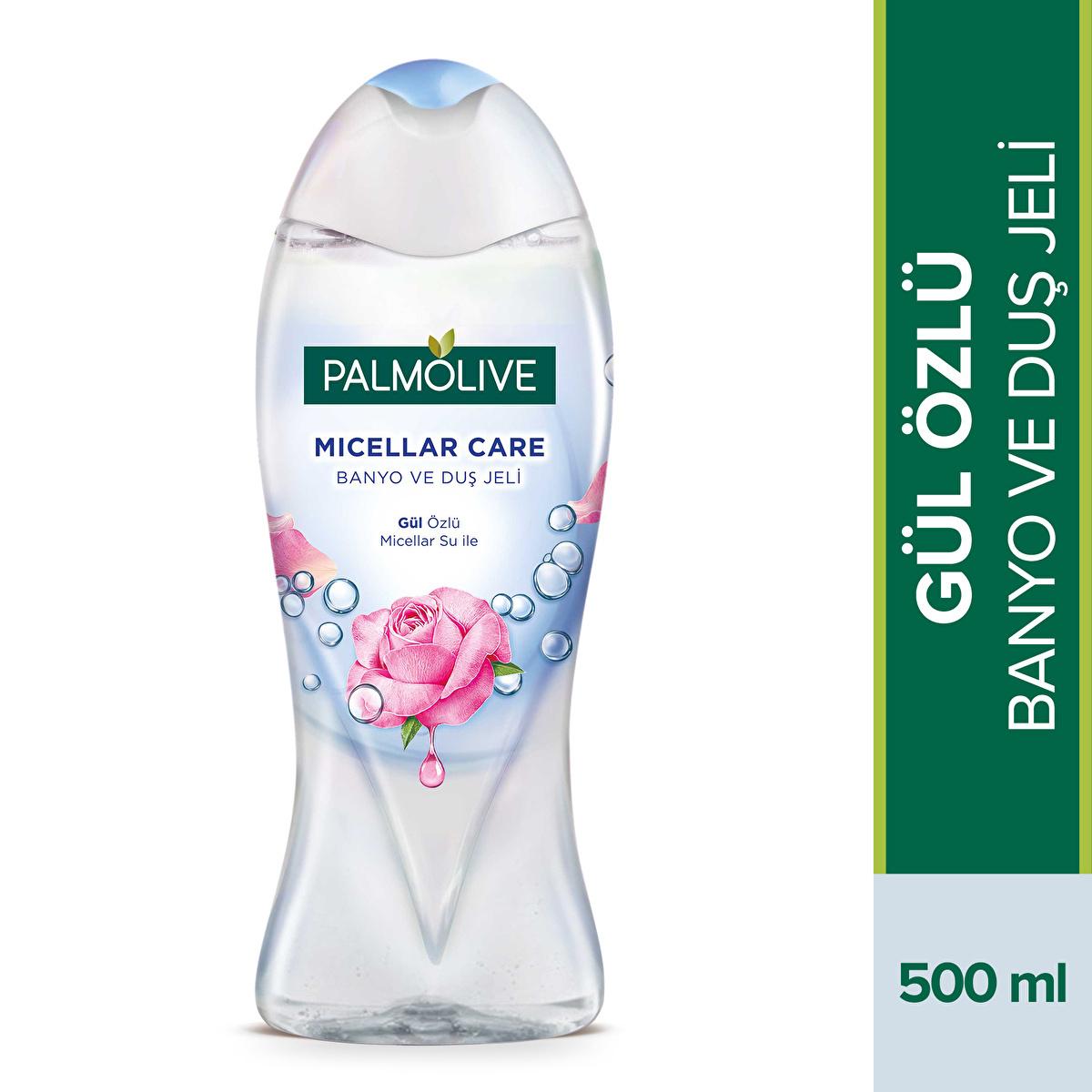 Palmolive Micellar Care Rose Extract Bath & Shower Gel - Gentle & Hydrating Skin Cleanser - 16.91 fl oz - Natural Ingredients, Dermatologically Tested by Beauty Care Bag