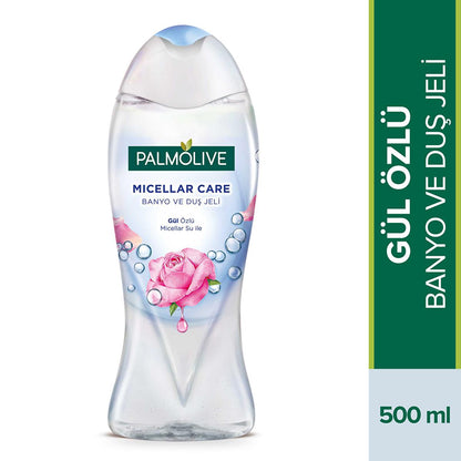 Palmolive Micellar Care Rose Extract Bath & Shower Gel - Gentle & Hydrating Skin Cleanser - 16.91 fl oz - Natural Ingredients, Dermatologically Tested by Beauty Care Bag