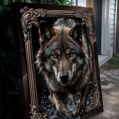 Close-up of 3D Wolf Wall Art II canvas by Tailored Canvases