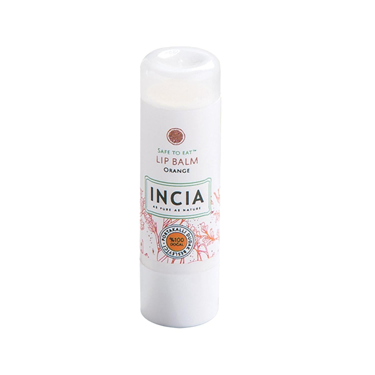 INCIA Orange Flavor Lip Balm - Moisturizing, Portable, 6g - INCIA lip balm, orange flavor lip balm, moisturizing lip balm by Beauty Care Bag