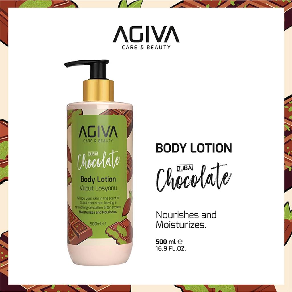 Agiva Dubai Chocolate Scented Hydrating Body Lotion 500ml by Beauty Care Bag