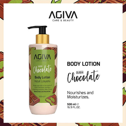 Agiva Dubai Chocolate Scented Hydrating Body Lotion 500ml by Beauty Care Bag