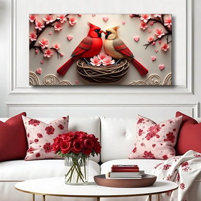 3D Cardinals Wall Art VI canvas by Tailored Canvases shown in a room setting