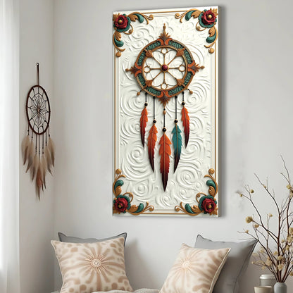 3D Whispering Feathers Wall Art III canvas by Tailored Canvases shown in a room setting, view 3