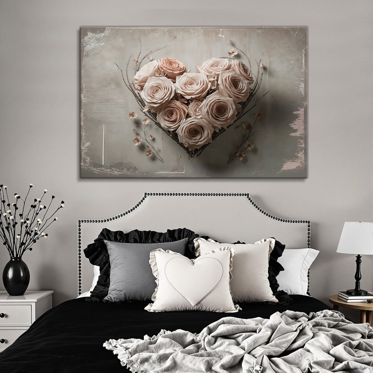 Floral Heart Wall Art by Tailored Canvases