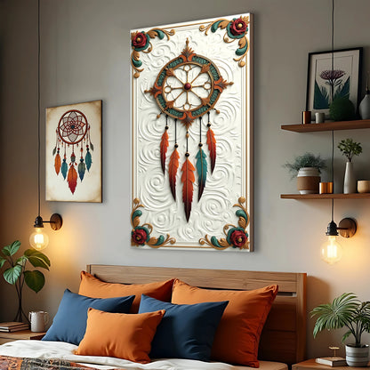3D Whispering Feathers Wall Art III canvas by Tailored Canvases shown in a room setting, view 4