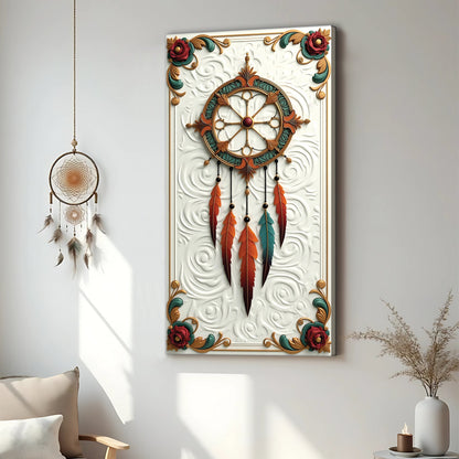 3D Whispering Feathers Wall Art III canvas by Tailored Canvases shown in a room setting, view 5