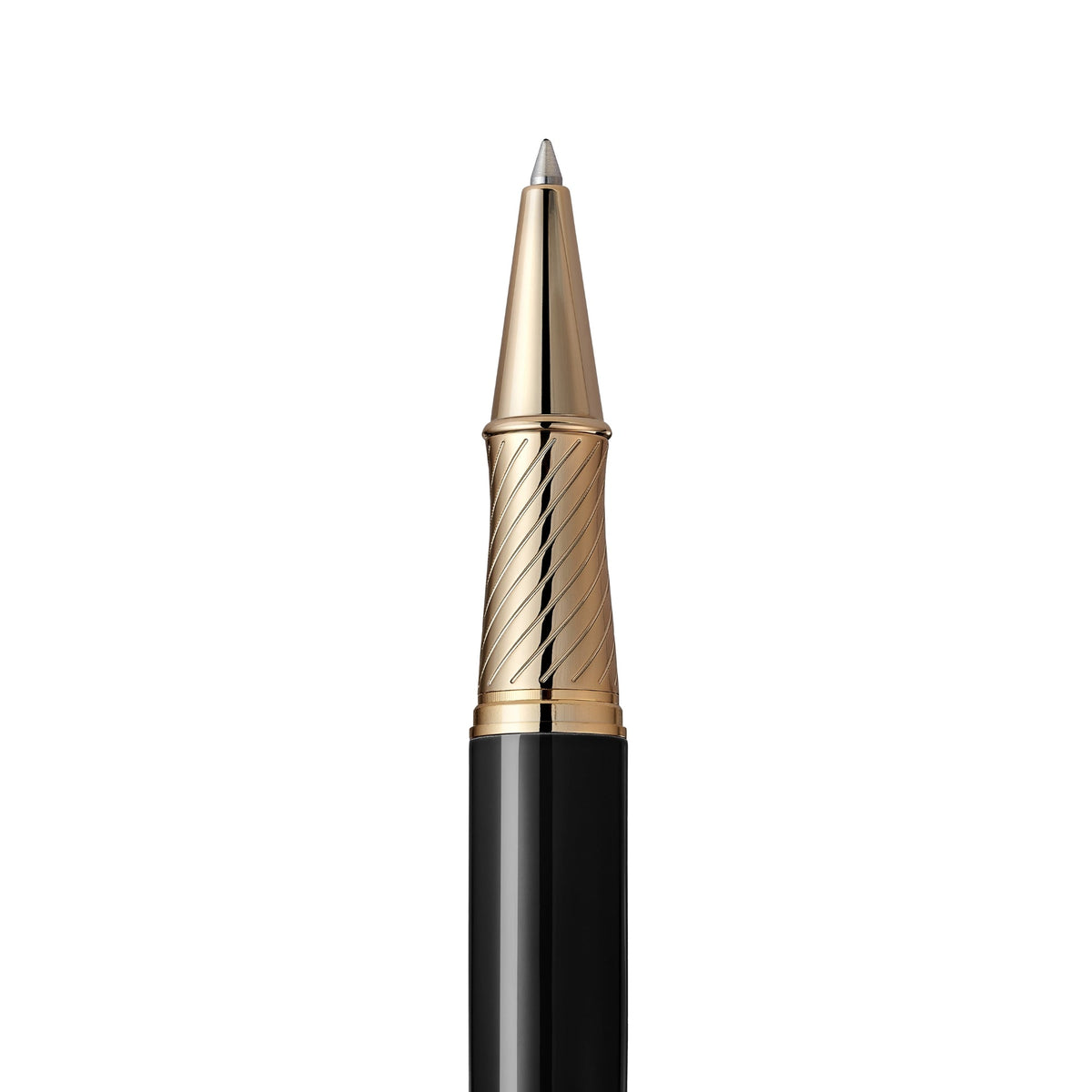 Massete Venero Executive Classic Luxury Rollerball Pen, Glossy Black, Red, or Blue with 23K Gold Plated Trim, Removable Cap, Engravable, Presented in Gift Box, Extra Refill Included, Fine Tip, Black or Blue Ink by Massete