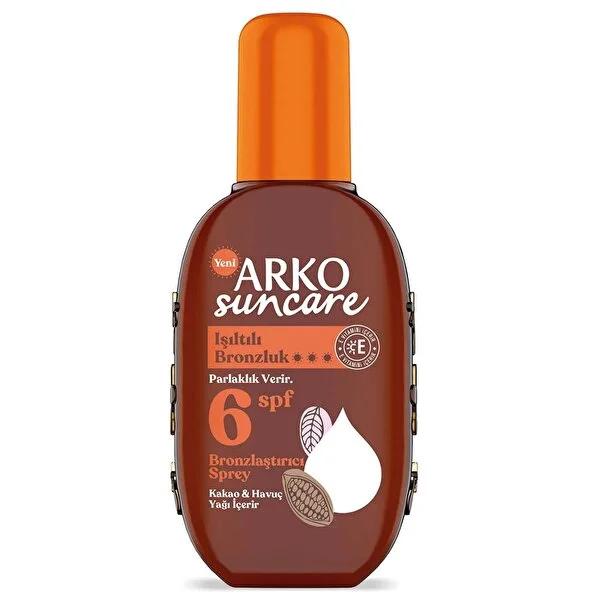 Arko Tanning Spray SPF 6 - Bronzla_tõrõcõ Sprey for Sun-Kissed Skin with UV Protection by Beauty Care Bag