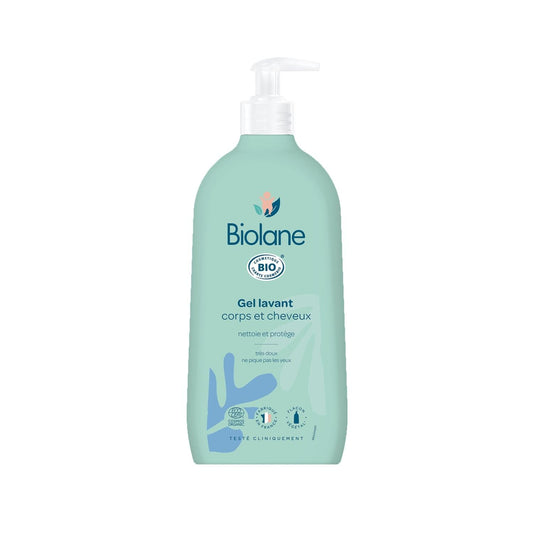 Biolane Organic Hair and Body Cleansing Gel - Gentle, Chemical-Free, 16.91 fl oz by Beauty Care Bag