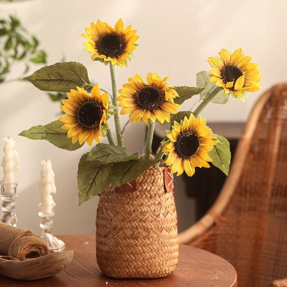 One-Head Artificial Sunflower Stem 19.7" Tall by RusticReach